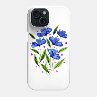 Cute florals - blue and green Phone Case