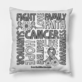 Brain Disabilities Awareness - Fight love survivor ribbon Pillow