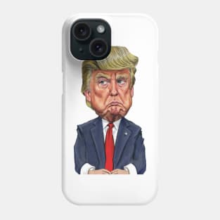 Cartoon of Donald Trump Pouting Phone Case