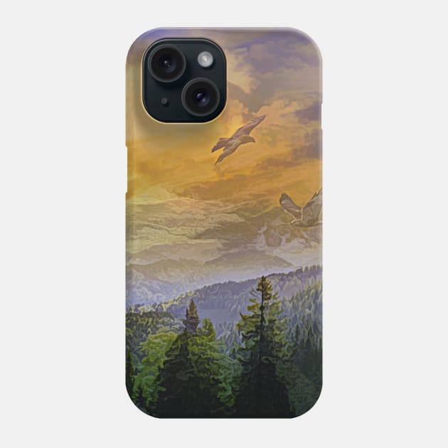 Eagles watch over the Valley Phone Case by jasminaseidl