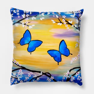 Blue Butterflies Pillow