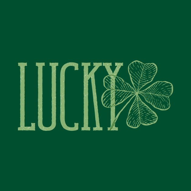 Lucky shamrock in vintage engraving style by Sir13