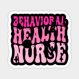 Cute Behavioral Health Nurse Groovy Retro Pink Magnet