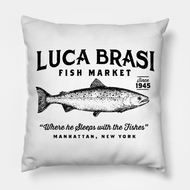 Luca Brasi Fish Market Manhattan New York Pillow by SYNDICATE WORLD