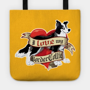 I Love My Border Collie - B&W Tote