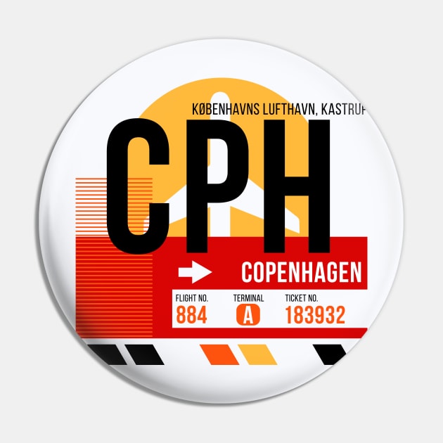 Copenhagen (CPH) Airport // Sunset Baggage Tag Pin by Now Boarding