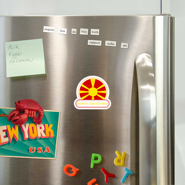 North Macedonia Country Badge - North Macedonia Flag by Yesteeyear