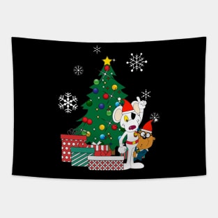 Danger Mouse And Penfold Around The Christmas Tree Tapestry