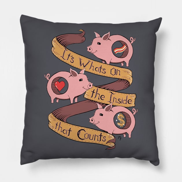 Its whats on the inside that counts Pillow by Fancy Artist Boy