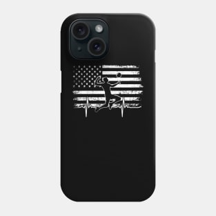 Volleyball Player Retro American Flag Volleyball Heartbeat Long Phone Case