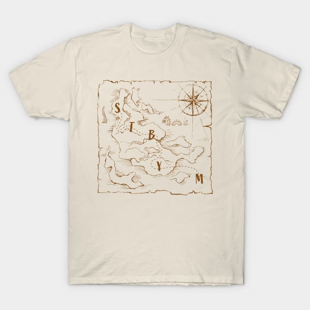 STBYM Sea Monsters Pirate Map T-Shirt