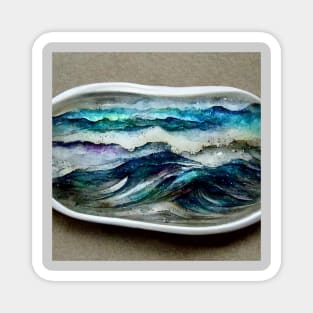 Yoga Room Art Ocean Waves Magnet