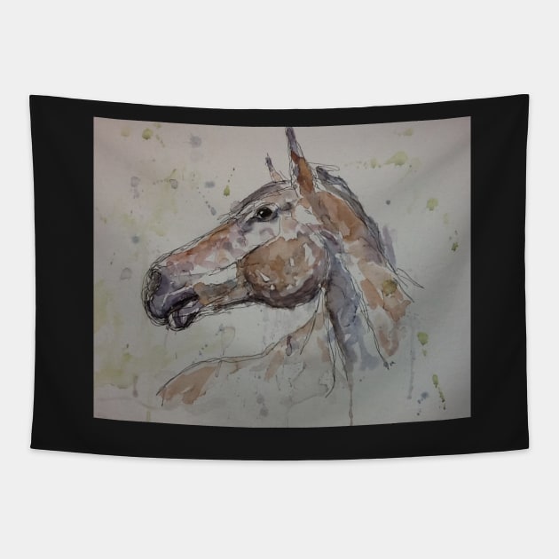 Horse line drawing. Tapestry by DebTheZeb