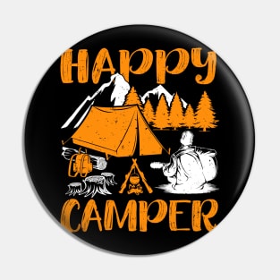 Happy Camper - Camping Shirt for Men Women and Kids Pin