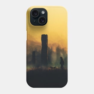 Through the Ruins -  Illustration Wall Art Phone Case