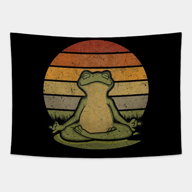 Funny Yoga Frog Tapestry by All-About-Words