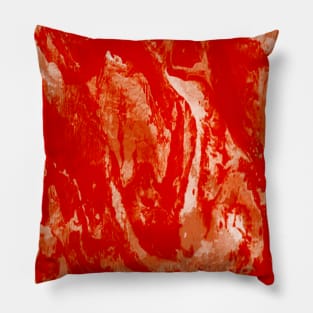 orange and white painting artwork abstract painting design Pillow