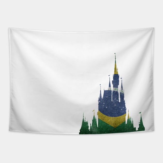 Brazil Magic Castle Silhouette Tapestry by FandomTrading