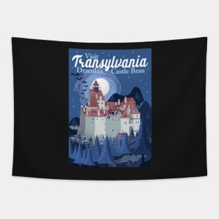 Travel Poster Transylvania, Bran castle, Dracula 2 Tapestry