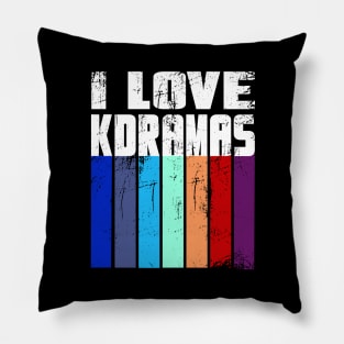 I love K Dramas with distressed color bars Pillow