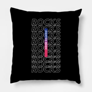 Eighties Music Rocks Repeated Text Pillow