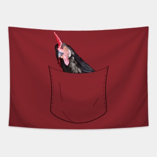 Funny Chicken Pocket Design Tapestry