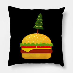 Christmas tree on burger Pillow