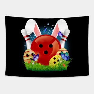 Bowling Easter Bunny Egg, Funny Easter Day Tapestry