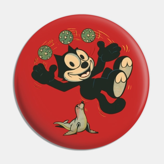 Felix The Cat - Playing Ball || Vintage Pin by erd's