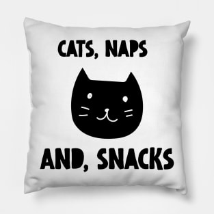 Cats Naps And Snacks Pillow