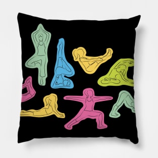 Rainbow Yoga Asanas Pillow