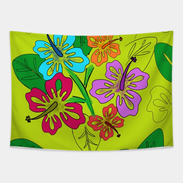 Flower in many color Tapestry by yaya store