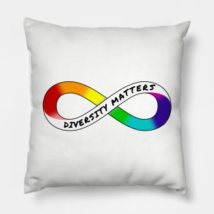 Diversity Matters - Rainbow Infinity Symbol for Neurodiversity Neurodivergent Actually Autistic Pride Asperger's Autism ASD Acceptance & Appreciation Pillow