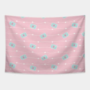 Pastel Lines with Hearts Tapestry