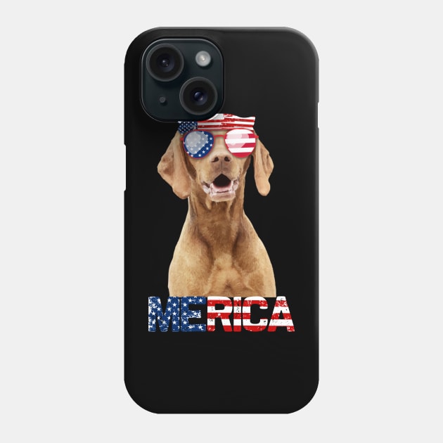 Merica Vizsla Dog American Flag 4Th Of July Phone Case by jrgenbode