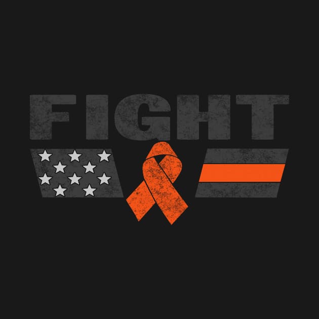 Fight Flag American Hunger Awareness Orange Ribbon Warrior by celsaclaudio506