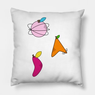 50s atomic fruit pop art Pillow
