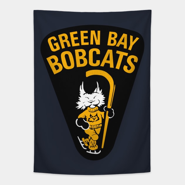 Classic Green Bay Bobcats Hockey Tapestry by LocalZonly