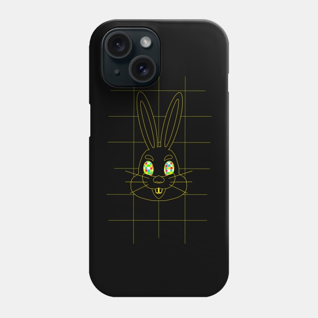 GRID DRAWING of a easter bunny yellow Phone Case by Namwuob