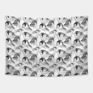Peregrine Falcon Sketch Pattern Tapestry