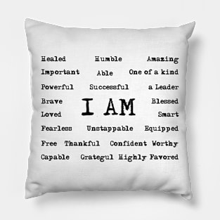 I am, healed, humble, amazing, important, powerfull, leader | DW Pillow