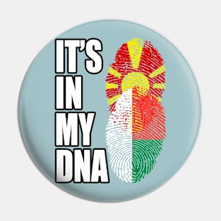 Malagasy And Macedonian Mix Heritage DNA Flag Pin