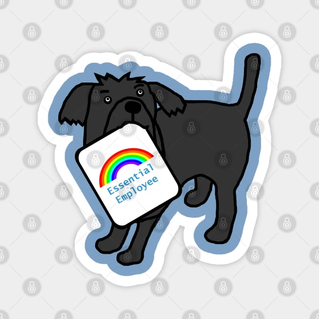 Essential Employee Rainbow and Dog Magnet by ellenhenryart