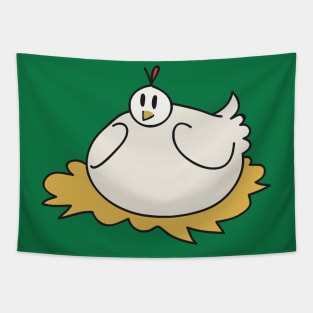 White Cartoon Chicken Tapestry