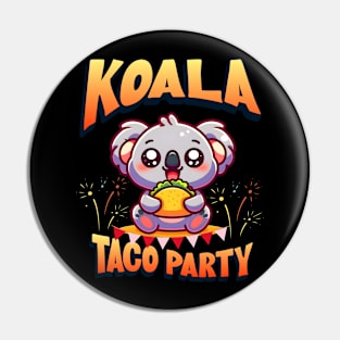 Koala Taco Party - Cute Australian Animal Fiesta Design Pin