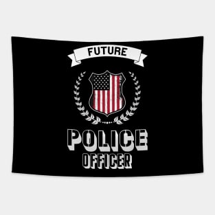 Kids Future Police Officer Tapestry