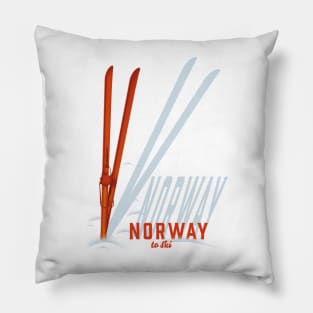 Norway Vintage ski poster Pillow