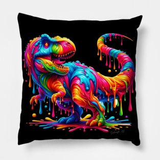 Colorful melting Dino Designe #2 Pillow