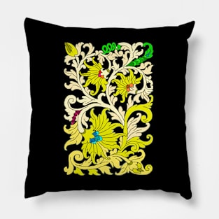 golden floral classic carved object Pillow