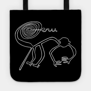 Nazca Lines. Primate monkey. Peruvian culture. Peru Tote